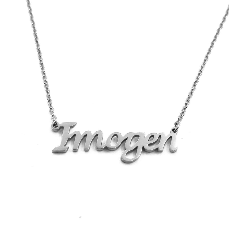 [Australia] - Imogen Personalised Name Necklace - Silver Tone - Custom Dainty Name Pendants, Jewellery for Ladies, Girlfriend, Mother, Sister, Friends 