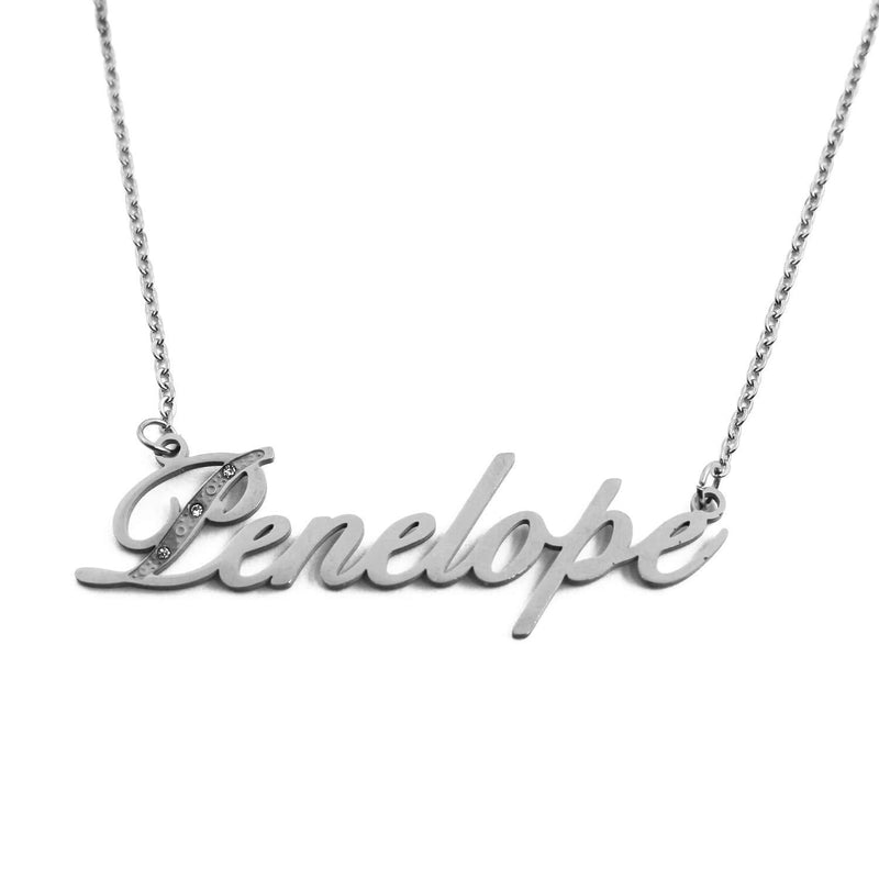 [Australia] - Penelope Name Necklace Personalised Italic Silver Tone, Custom Dainty Name Pendants, Jewellery for Ladies, Girlfriend, Mother, Sister, Friends 