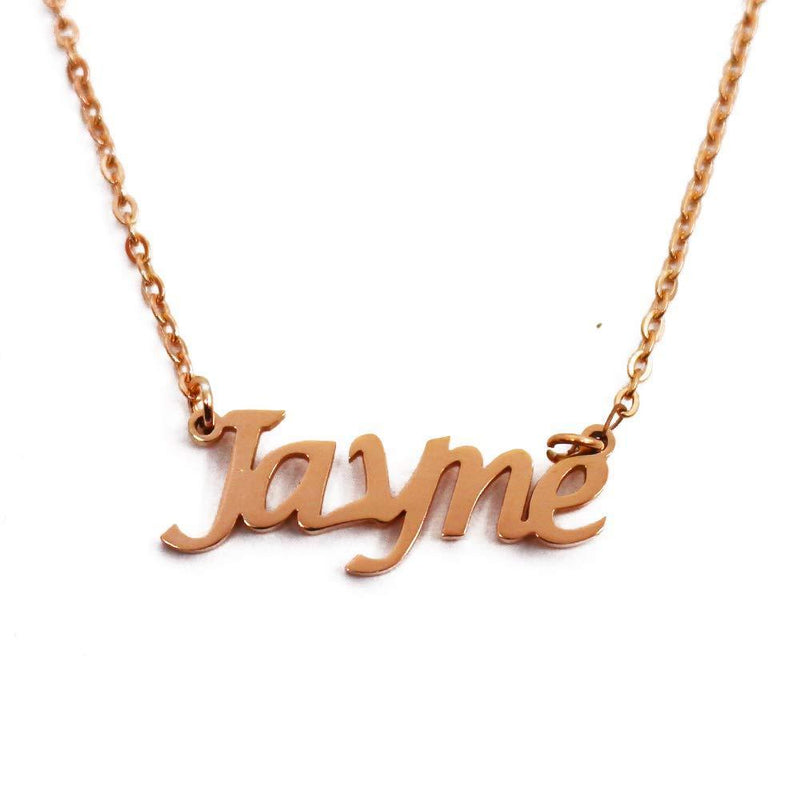 [Australia] - Jayne Personalised Name Necklace 18ct Rose Gold Plated, Custom Dainty Name Pendants, Jewellery for Ladies, Girlfriend, Mother, Sister, Friends 