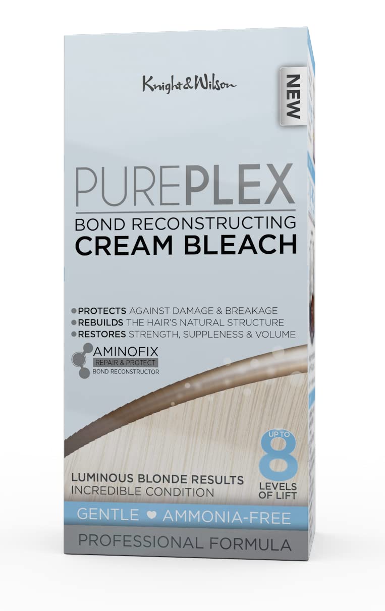 [Australia] - Knight & Wilson Pure Plex Bond Reconstructing Cream Hair Bleach, Ammonia Free Formulation Lifts up to 8 Shades, Protects & Repairs, While Lightening. Full Hair Bleaching Kit. 