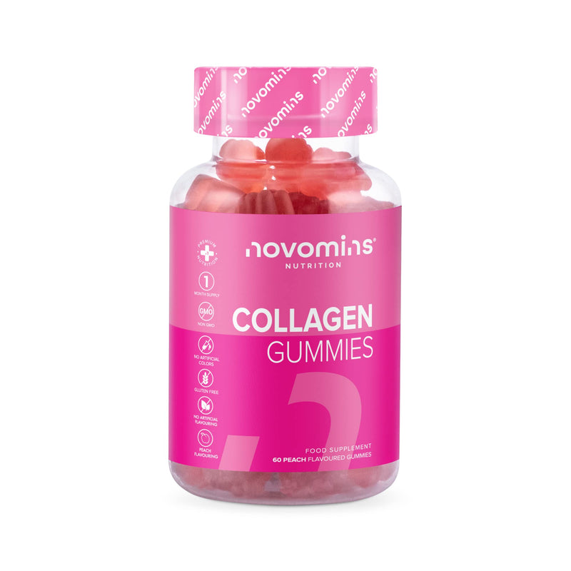 [Australia] - novomins Collagen Gummies by Novomins Nutrition - 60 Marine Collagen Gummies - Superior Type 1 Hydrolysed Collagen - Marine Collagen - with Vitamin C Pink 