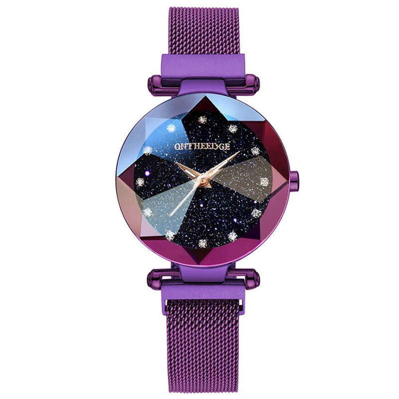 [Australia] - Fashion Ladies Watches Stainless Steel Waterproof Date Analog Quartz Fashion Business Wrist Watches for Women Purple 