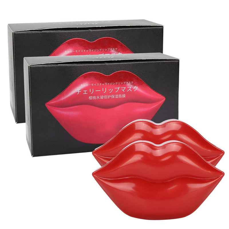 [Australia] - 2 Box Lip Sleeping Cherry Mask, Collagen Peptide Lip Treatment Lip Plumping Balm Moisturizes And Repairs Dry Chapped Lips, 20Pcs Of Box 