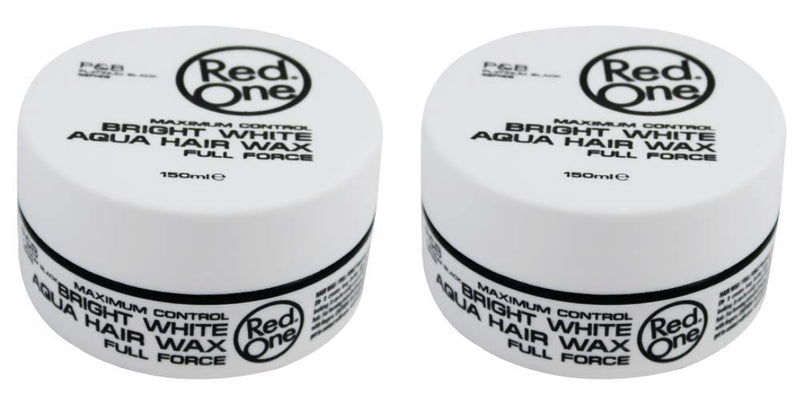 [Australia] - RedOne Hair Styling Aqua Wax White 2x 150 ml | Ultra Hold | Gel Wax | Peach Scent | Maximum Control 