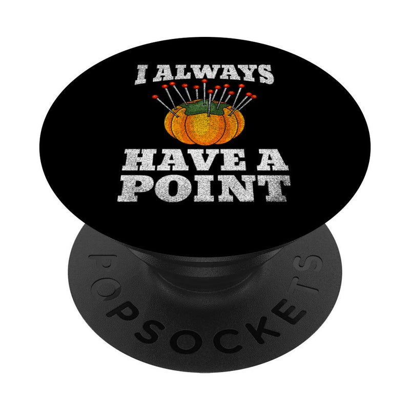[Australia] - I Always Have A Point Acupuncture Gifts Acupuncturist PopSockets Grip and Stand for Phones and Tablets Black 