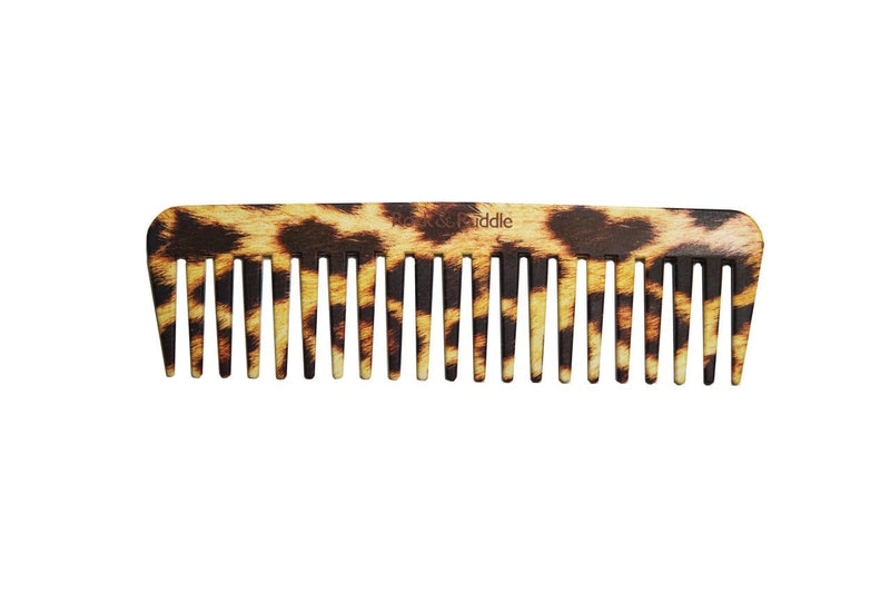[Australia] - Rock & Ruddle Wide Tooth Comb. Perfect for Detangling Wet Hair and Applying Hair Color. Leopard Design 