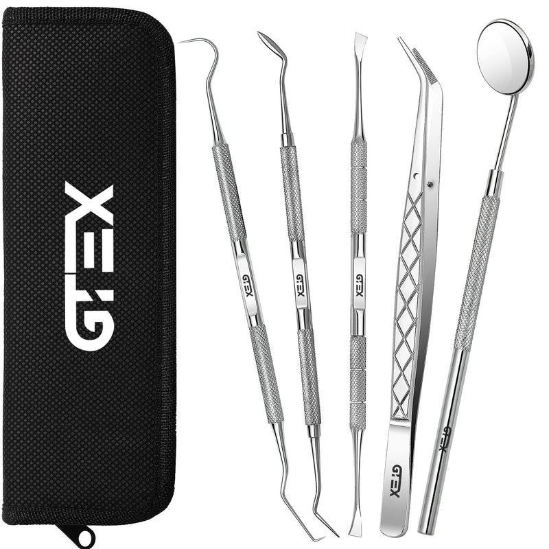 [Australia] - GTEX Plaque Remover for Teeth, 5PC Dental Tools Kit for Teeth Cleaning Plaque Removal, Tartar Remover for Teeth Stainless Steel Dental Plaque Removal Tool for Home Use 