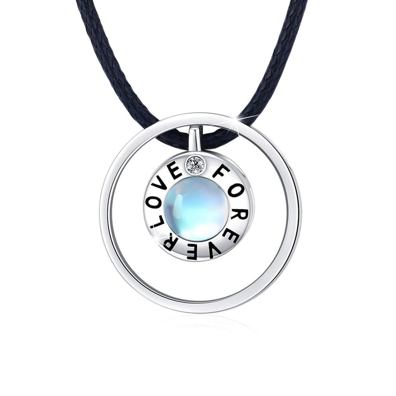 [Australia] - Moonstone Necklace 925 Sterling Silver Ring Necklace"I Love You to the Moon and Back" Necklace for Women Girls 