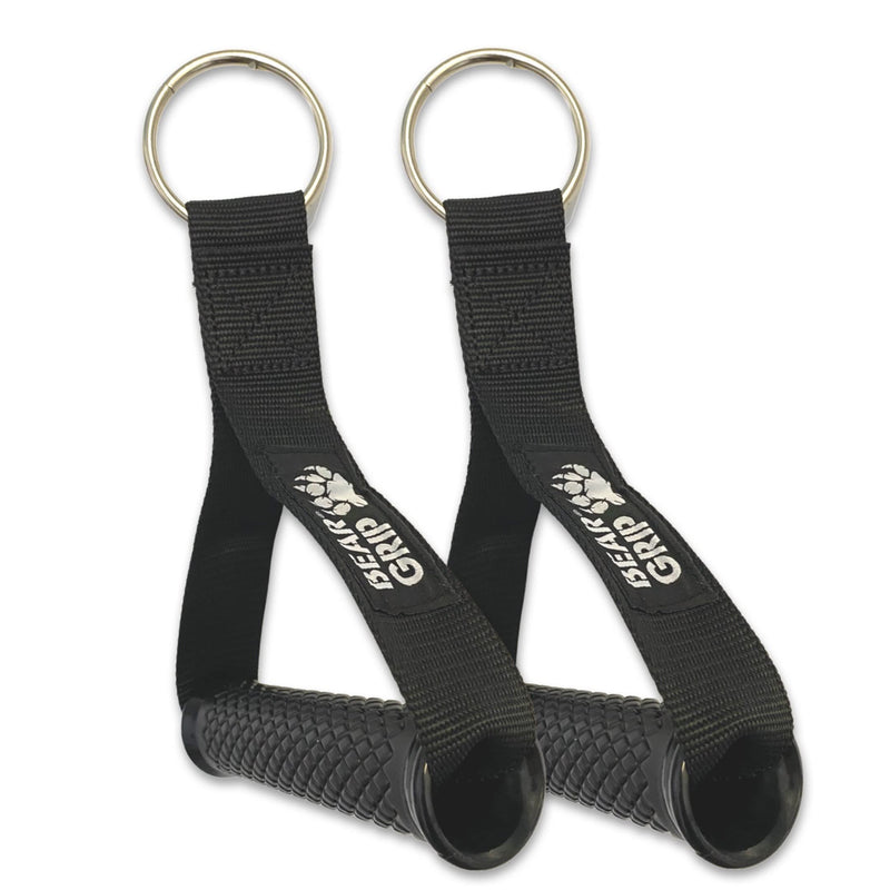 [Australia] - BEAR GRIP - Cable Machine Handles, Resistance Band Handles, Strong Nylon Webbing and O ring for gym and home workouts. (Sold in Pairs) 