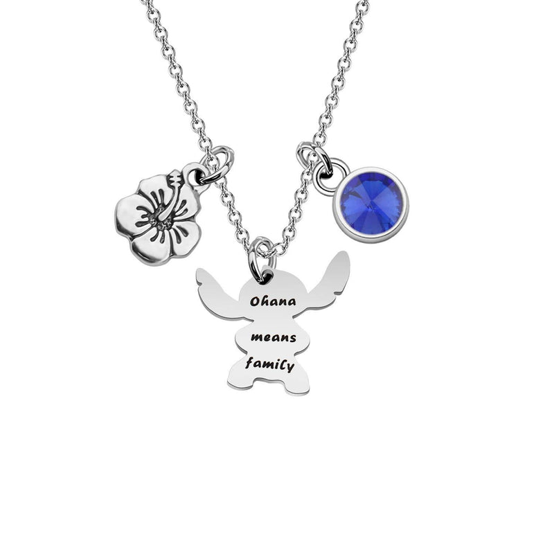[Australia] - MYOSPARK Ohana Means Family Necklace With 12 Birthstone Hawaiian Family Jewelry Gift For Family Member Ohana Necklace September 