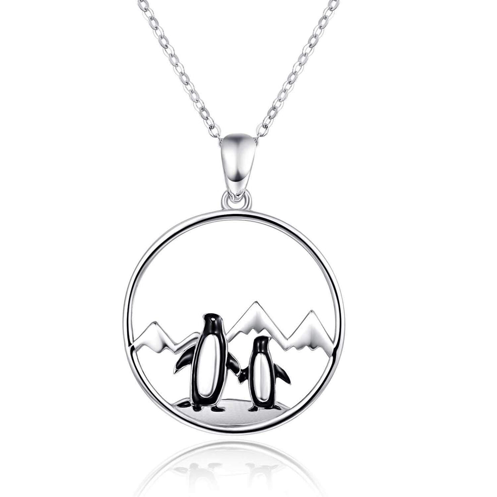 [Australia] - TANGPOET Penguin Necklace 925 Sterling Silver Cute Animal Pendant Jewerlley Gifts for Women Girls Ladies Her … 