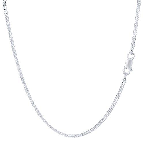 [Australia] - Silver Chain Necklace For Women – 2.2mm Italian Double Curb Link 925 Sterling Silver Jewellery & Gift Box | 22 inch | Birthday & Christmas Gifts For Her | Present For Sister Mum Ladies & Best Friend 