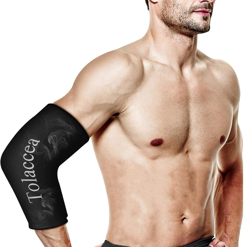 [Australia] - Tolaccea Hot & Cold Therapy Flexible Ice Packs Cold Therapy Compression Sleeve Reusable Gel Pack for Injury Cold Wrap for Knee Calf Elbow Black Small(9''-12'') 