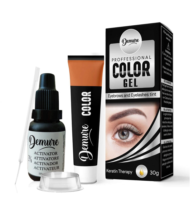 [Australia] - Demure Color Gel Eyebrow and Eyelash Tint 30g, Professional Formula Eyebrow and Eyelash Dye Kit with Keratin Complex delivering optimal strength, shine and color (1.0 Black) 1.0 Black 