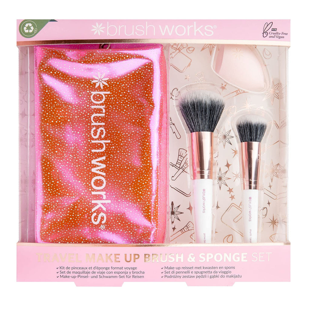 [Australia] - Brushworks Travel Makeup Brush & Sponge Set 