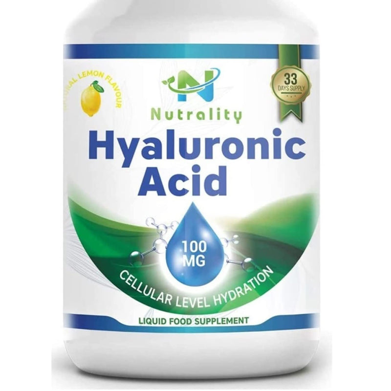 [Australia] - Nutrality Liquid Hyaluronic Acid Dietary Supplement, 100 mg, Low Molecular Natural Cell Hydrating Formula with Vitamin C for Advanced Joint Support, Vegan Friendly 