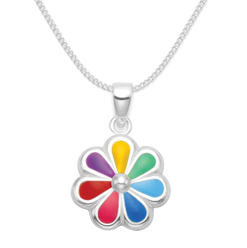 [Australia] - Sterling Silver Daisy Earrings/Necklace - SIZES - STUDS: 7mm (TINY 1/4 inch). DROPS: 12 mm. NECKLACE: 20mm/41cm chain. Leatherette Gift Box. SEE SECOND PHOTO FOR SIZES. Necklace - 20mm 