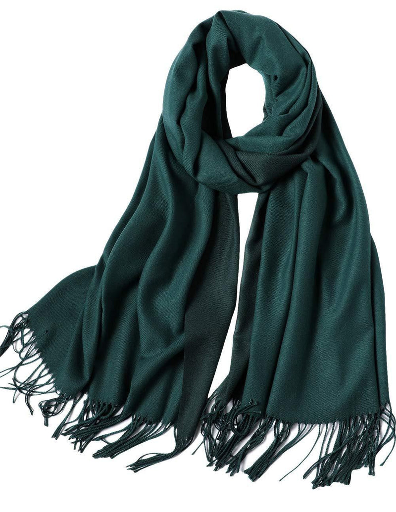 [Australia] - MaaMgic Scarves for Women Pashmina Double Colors Shawl Wrap Wedding Party Blanket Girls Large Soft Scarves Green and Dark Green New 