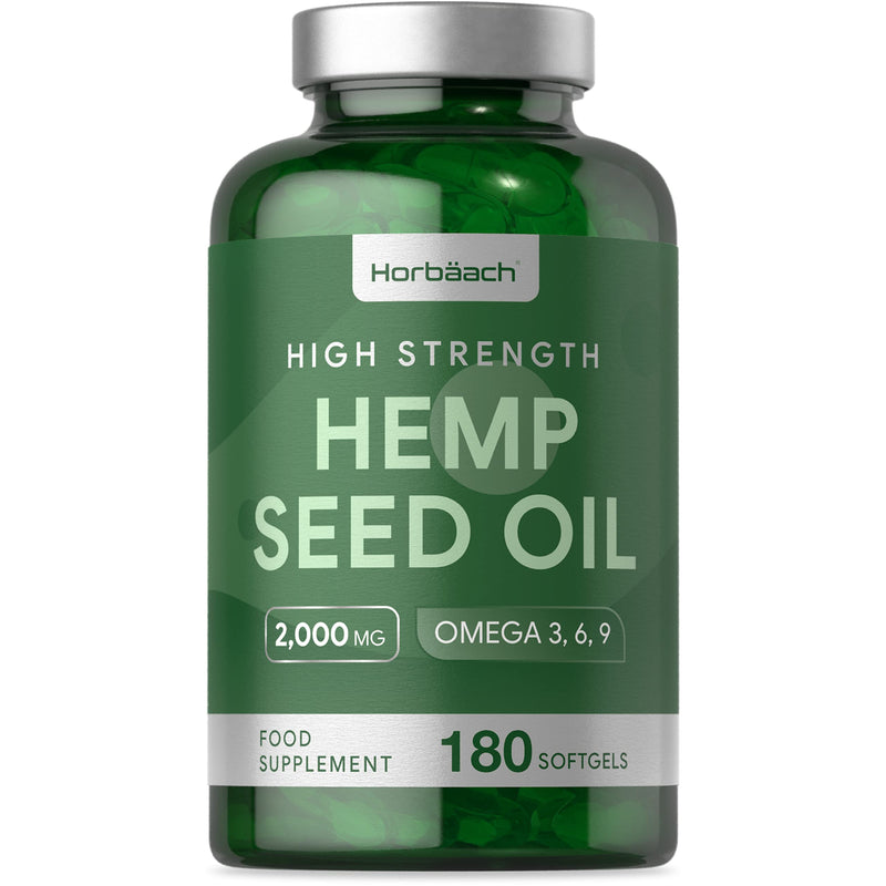 [Australia] - Hemp Seed Oil Capsules 2000mg | 180 Softgels | High Strength Supplement | by Horbaach 