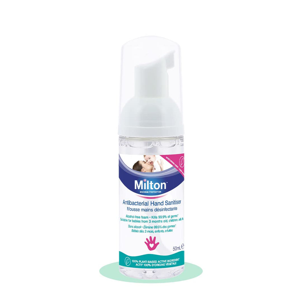 [Australia] - MILTON Antibacterial Hand Sanitiser 50ml - Disinfects Hands In Seconds, Suitable For Babies From 3 Months Old, Children and the Whole Family 