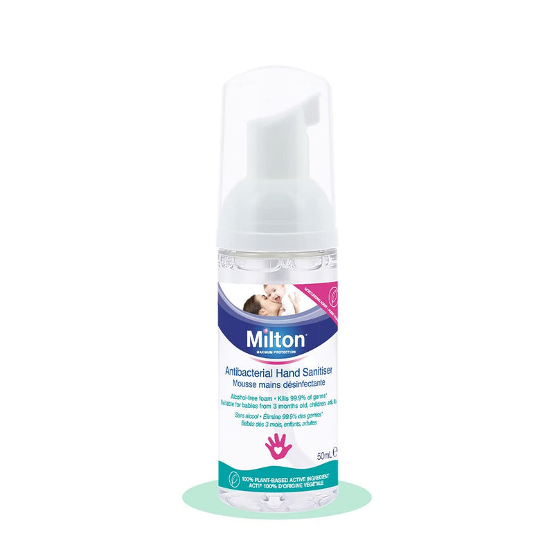 [Australia] - MILTON Antibacterial Hand Sanitiser 50ml - Disinfects Hands In Seconds, Suitable For Babies From 3 Months Old, Children and the Whole Family 