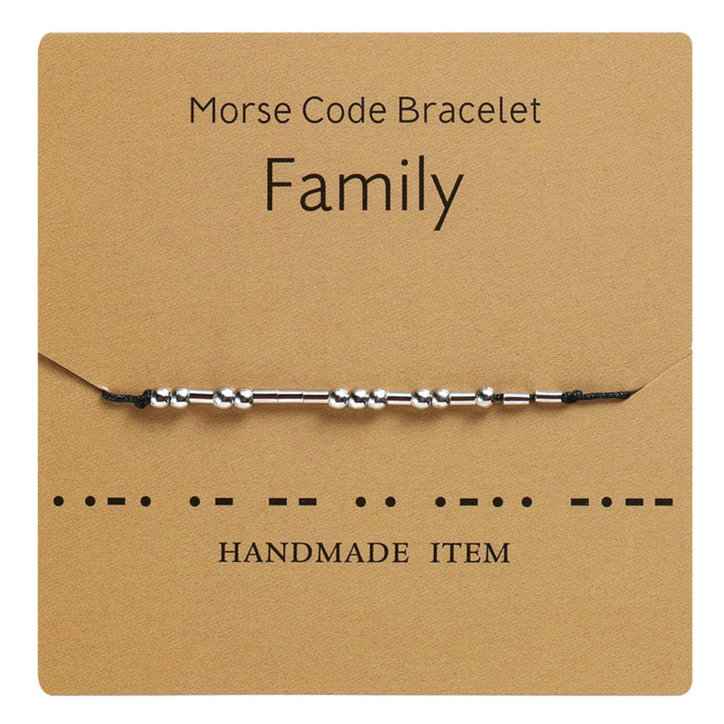 [Australia] - MRSXXNTY Morse Code Bracelet Keep Going Adjustable Bracelet Beads on Silk Cord Friendship Inspirational Jewelry Gifts for Her family 