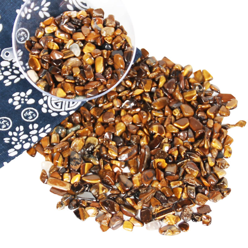 [Australia] - 1.1lb Natural Crushed Tiger Eye Crystal Tumbled Chips-Tiger Eye Healing Crystals Chips Bulk, Crushed Crystal Gemstones for Crafts, Beautiful Package for Gift 