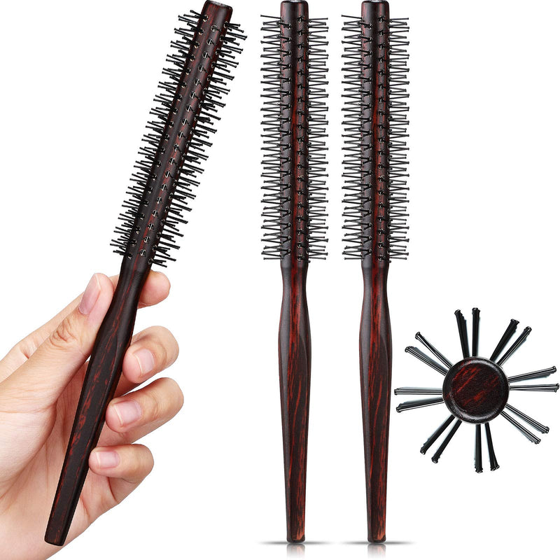 [Australia] - 3 Pieces Small Round Brush for Short Hair, 1 Inch Styling Hair Brush for Pixie Hair, Quiff Roller Nylon Bristle for Bangs, Thin Hair, Fine hair, Curling 