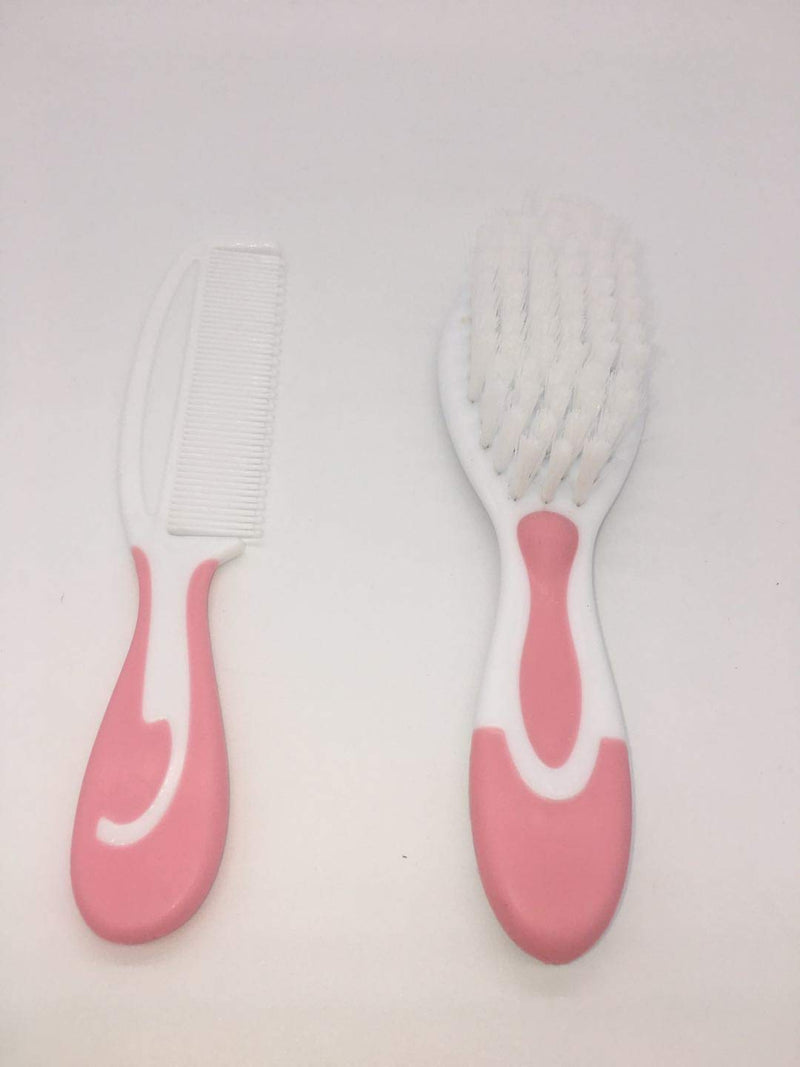 [Australia] - Little Angel Baby Brush and Comb Set,Super Soft Brush for Newborns and Toddlers,Pink 