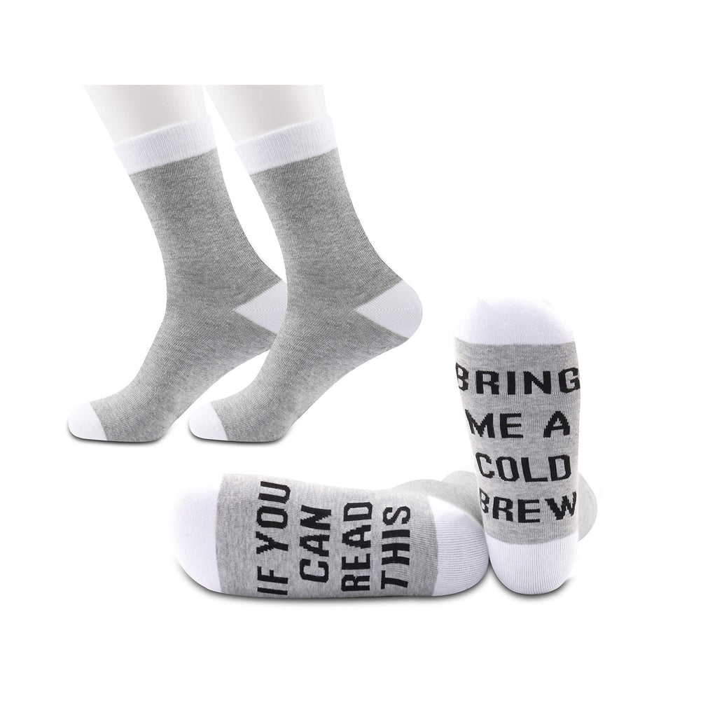 [Australia] - PYOUL 2 Pairs Cold Brew Lover Socks Coffee Lover Gift If You Can Read This Bring Me A Cold Brew Socks 