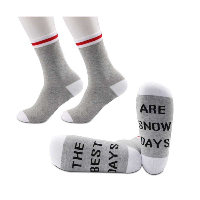 [Australia] - PYOUL 2 Pairs Teacher Gift The Best Days Are Snow Days Socks Teacher Snow Day Gift Teacher Socks Please Snow Teacher 