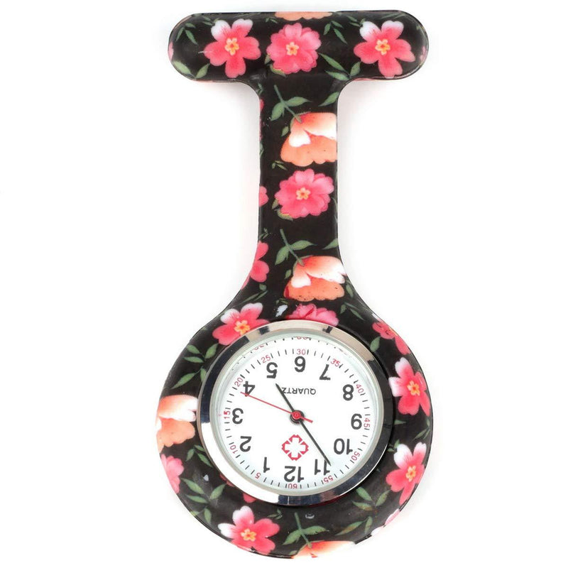 [Australia] - Nurse Watch Brooch, Silicone Nurse Watch Doctor Paramedic Medical Staff Lapel Pin-on Brooch Hanging Pocket Fob Watch #2 