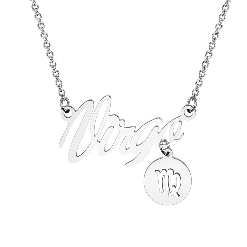 [Australia] - MYSOMY Silver Zodiac Signs Necklace Constellation Jewelry Astrology Gifts Birthday Gifts for Her Virgo 