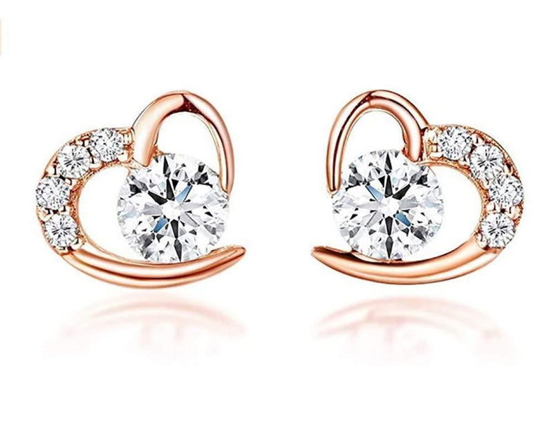 [Australia] - silver earrings for women, gold earrings, heart stud earrings, sterling silver Zircons Love Stud Earrings Gift for Girls, jewellery for women with jewellery box birthday gift rose gold earrings 