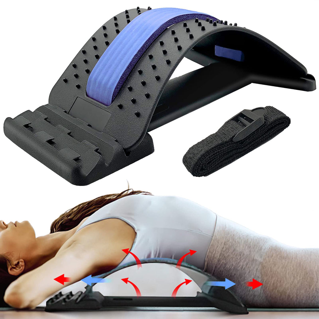 [Australia] - UUCOLOR Back Stretcher Back Massager for Back Relaxation and Pain Relief, 3 Levels Adjustable Back Stretching Spine Deck Posture Massager(Blue) Blue 