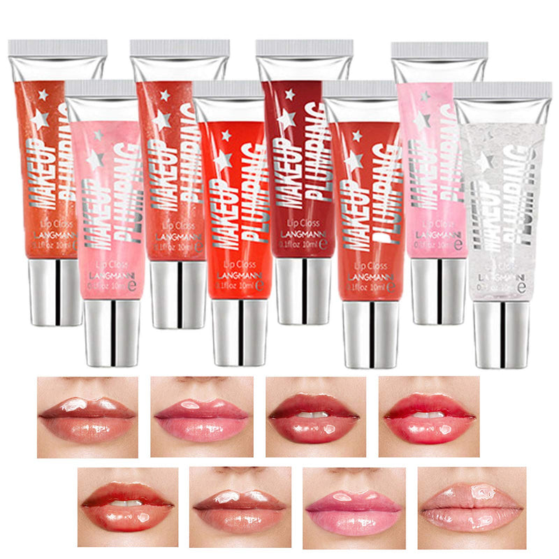 [Australia] - Petansy 8 Colors Glitter Liquid Lipstick Set, Shimmer Lip Gloss Lip Plumper Natural Lip Enhancer, Lip Maximizer Lip Gloss, Reduce Fine Lines, Beautiful Fuller & Hydrated, Instantly Sexy Lips 