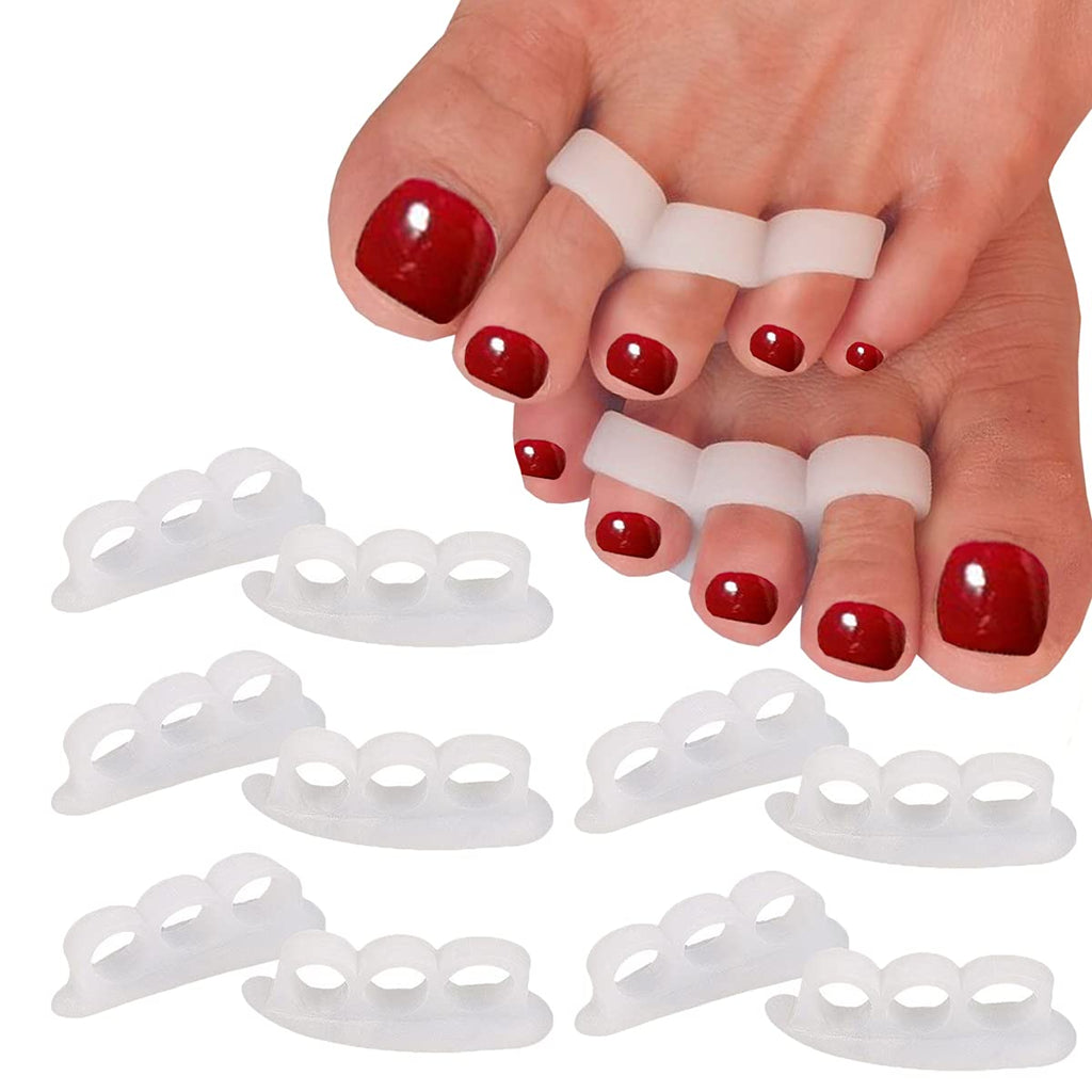 [Australia] - Mcvcoyh10 Pcs Gel Hammer Toe Crests Pads Silicone Toe Straightener Cushion Support Pain Relief for Hammer Toe, Overlapping Toes, Curled Toe-3 Loops 