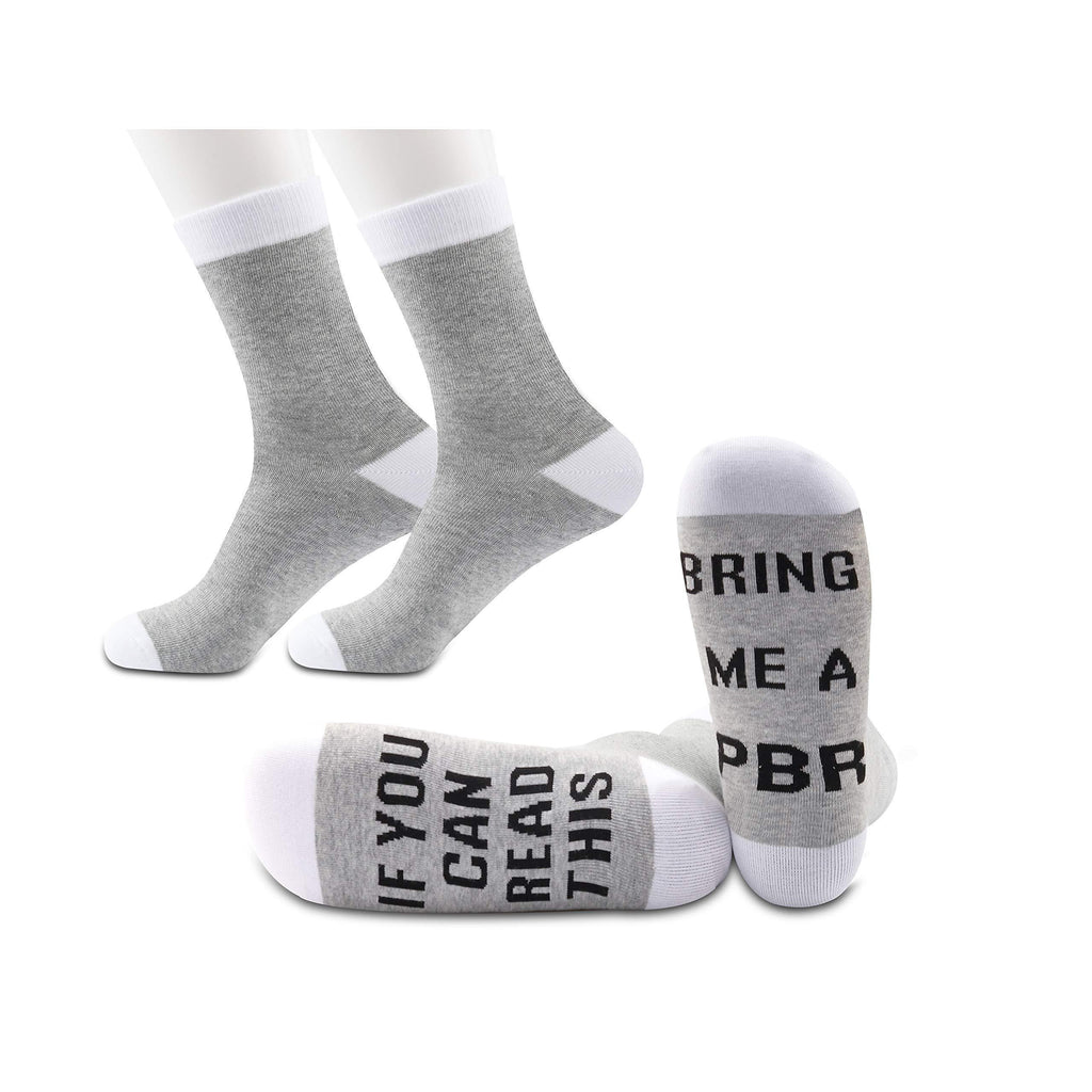 [Australia] - PYOUL 2 Pairs PBR Lover Socks Beer Lover Gift Beer Socks If You Can Read This Bring Me A PBR Socks 