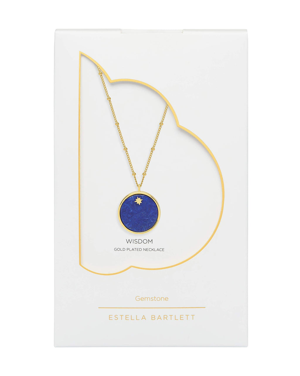 [Australia] - Estella Bartlett Gemstone - Lapis Lazuli Slice with Star Necklace - Gold Plated 