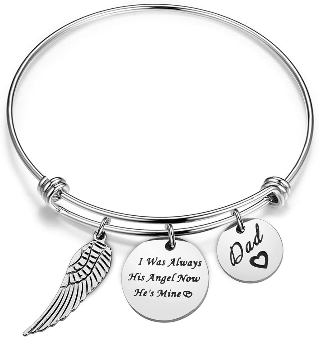 [Australia] - WUSUANED Memorial Jewelry I Used to Be His/Her Angel Bracelet in Memory of Loved One Dad Mom Sympathy Gift In Memory of Dad Bracelet 