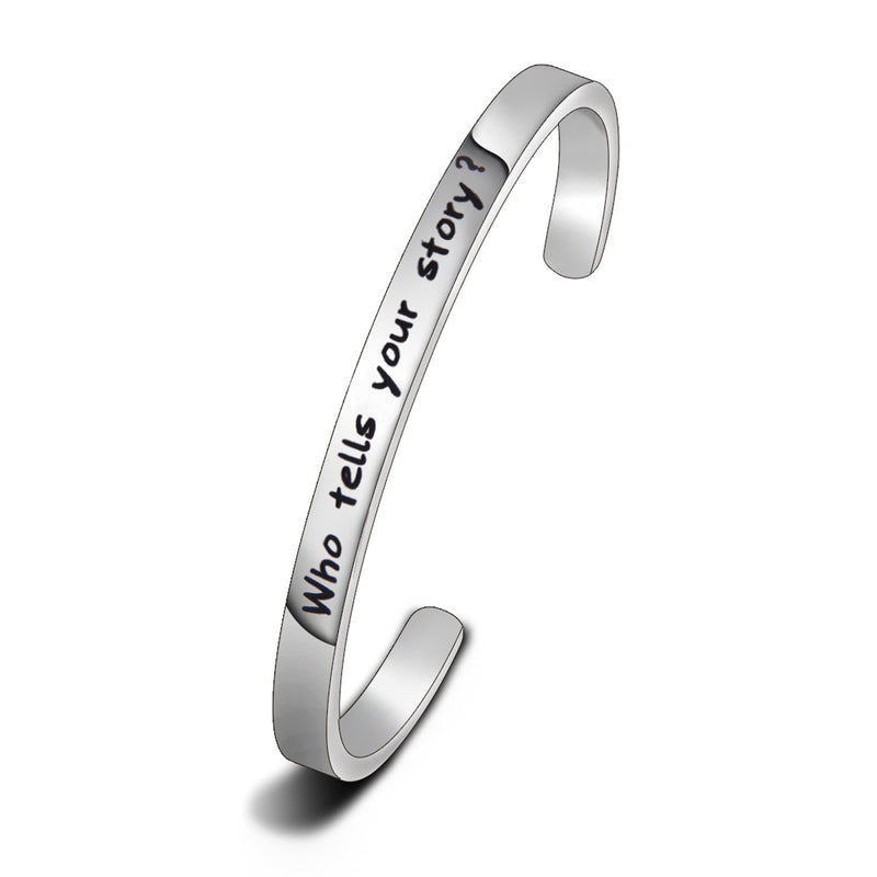[Australia] - WUSUANED Who Tells Your Story Hamilton Quote Cuff Bangle Bracelet Broadway Musical Fan Gift Who Tells Your Story Cuff Bracelet 