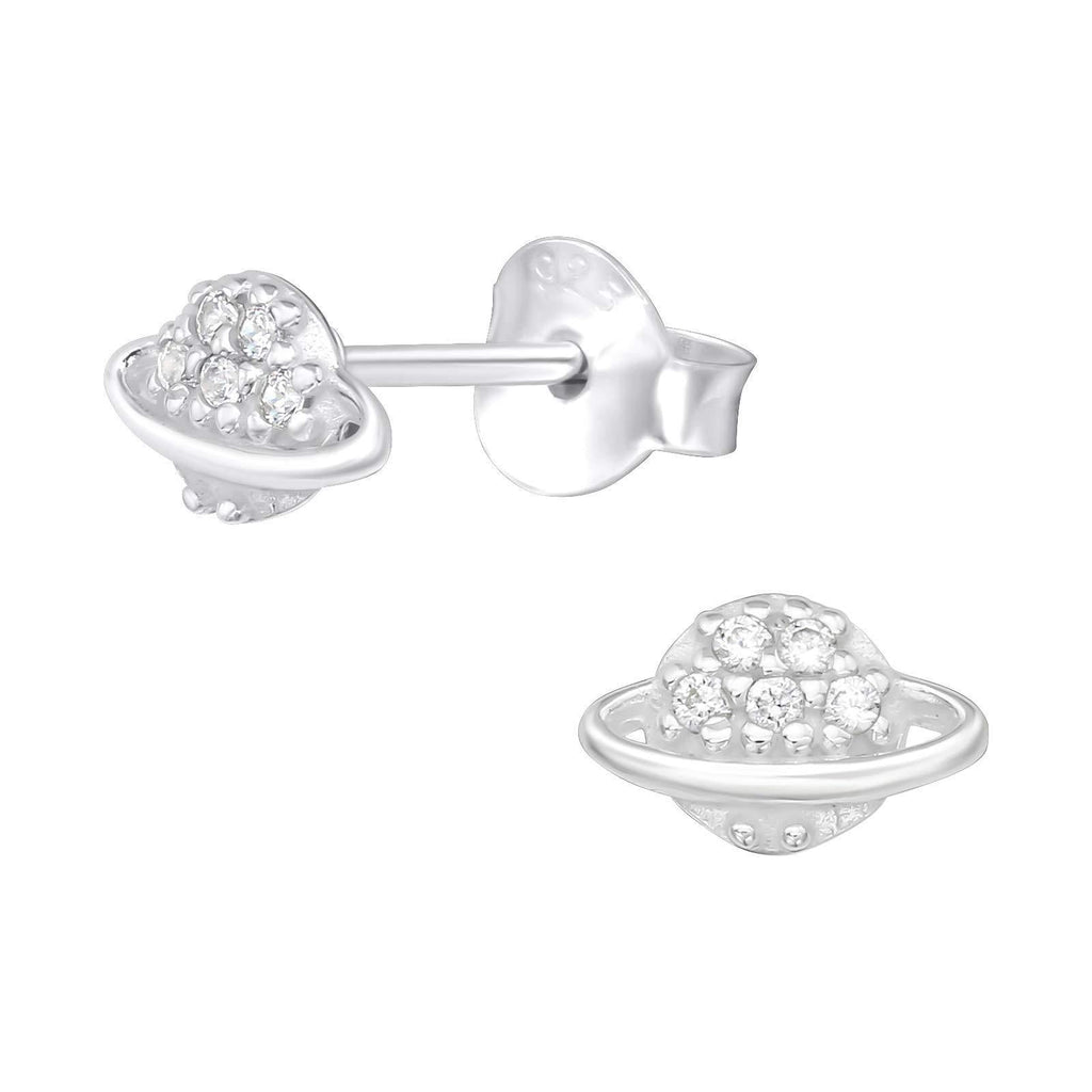 [Australia] - The Rose & Silver Company Women 925 Sterling Silver Saturn Stud Earrings 