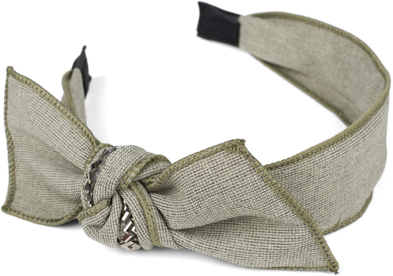 [Australia] - styleBREAKER Women hairband patterned with bow and glitter elements in retro style, Rockabilly, Vintage Look, 04027026, color:Olive Olive 