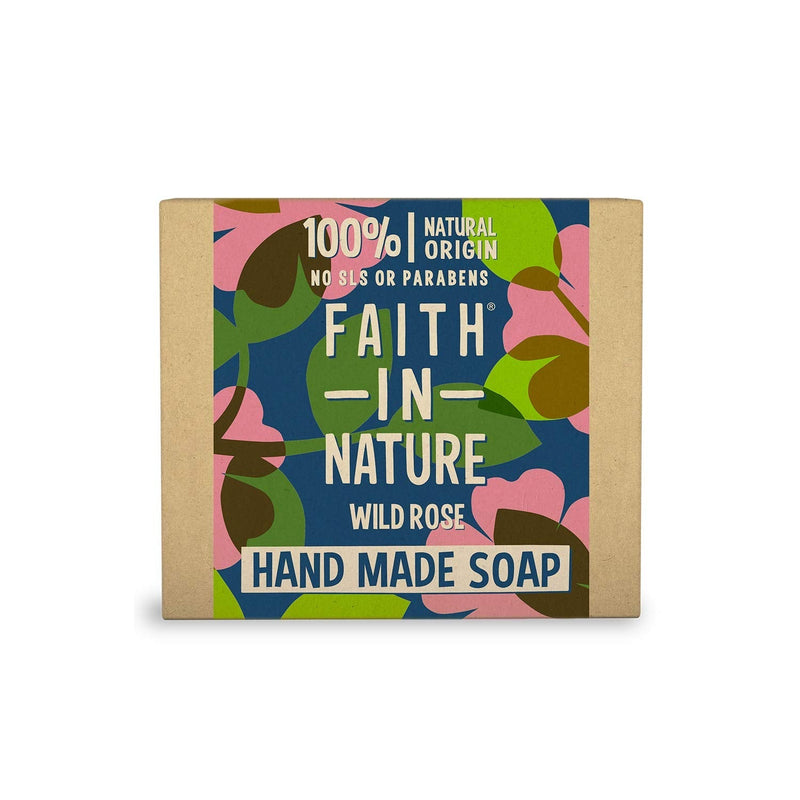[Australia] - Faith In Nature Natural Wild Rose Hand Soap Bar, Restoring, Vegan and Cruelty Free, No SLS or Parabens, 100 g Soap - Wild Rose 