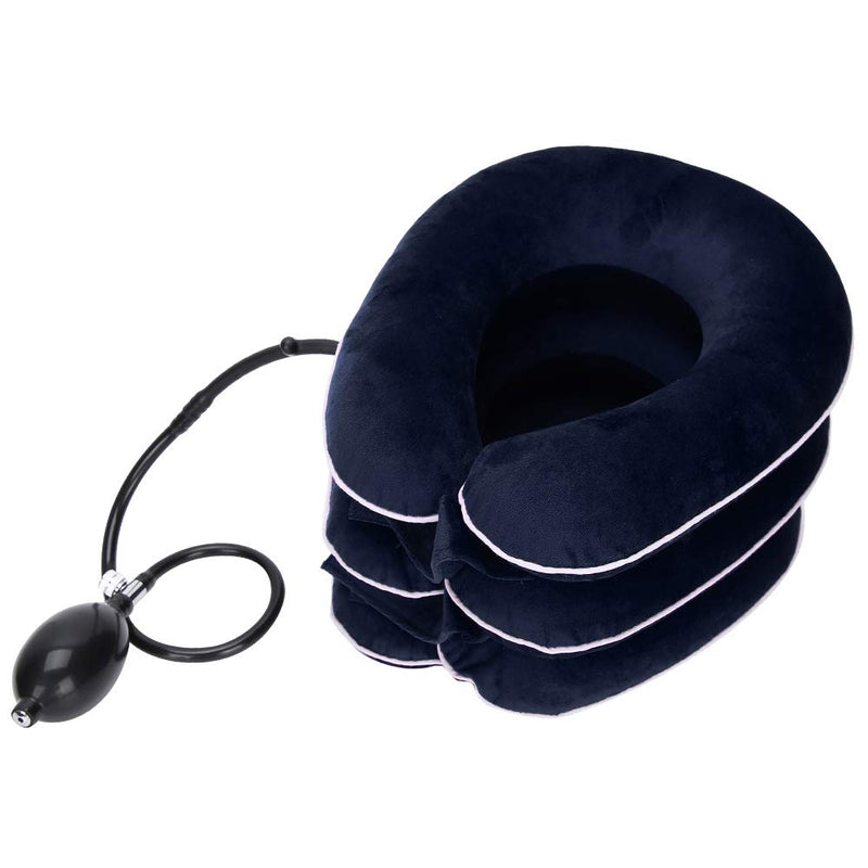 [Australia] - Yctze Air Inflatable Neck Stretcher, Air Inflatable Cervical Collar Device Neck Traction Support Neck Massage Stretcher Ideal for Home Office Use (Blue) Blue 