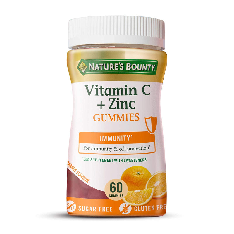 [Australia] - Nature's Bounty Vitamin C and Zinc Gummies � Pack of 60 Gummies, 30 Day Supply � Immune Support and Cell Protection - Antioxidant Supplement - Gluten Free and Natural Colours 