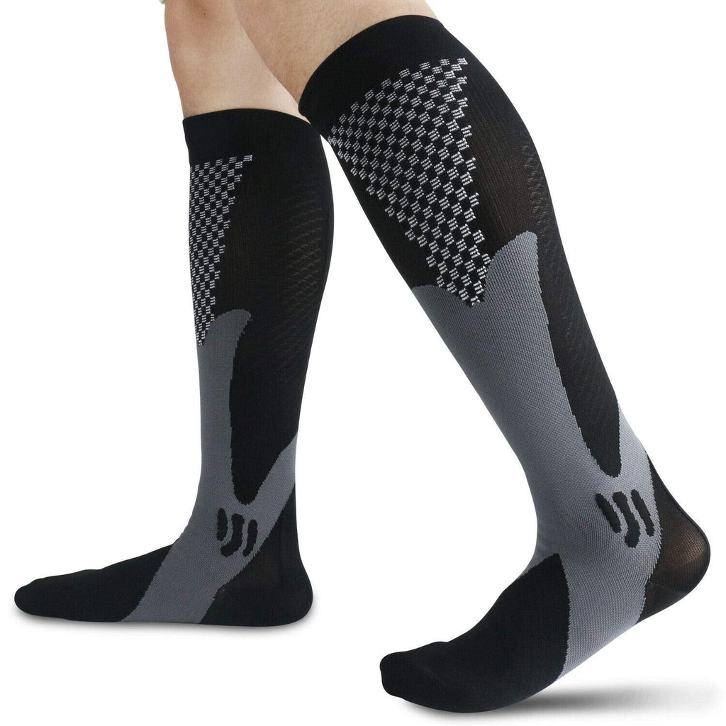[Australia] - (2 Pairs) Copper Compression Socks Stockings Graduated Support Socks Plantar Fasciitis Arch Ankle Running Sports Travel Circulation & Recovery for Mens Womens S/M (Pack of 4) 