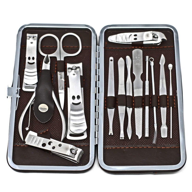 [Australia] - Inge Manicure Pedicure Set | Nail Manicure Kit | Nail Cutter Kit | Cuticle Remover | Clippers | Nail Clipper Set for Men and Women Travel - Cased 14 Pieces 