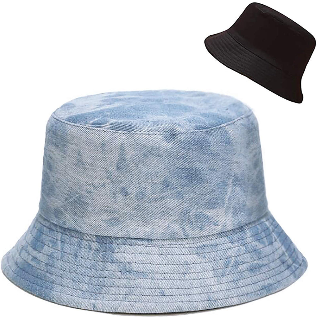 [Australia] - XYIYI Reversible Bucket Hat Beach Sun Fishing Hats for Women Teen Girls, Two-Sided Wear Jean 
