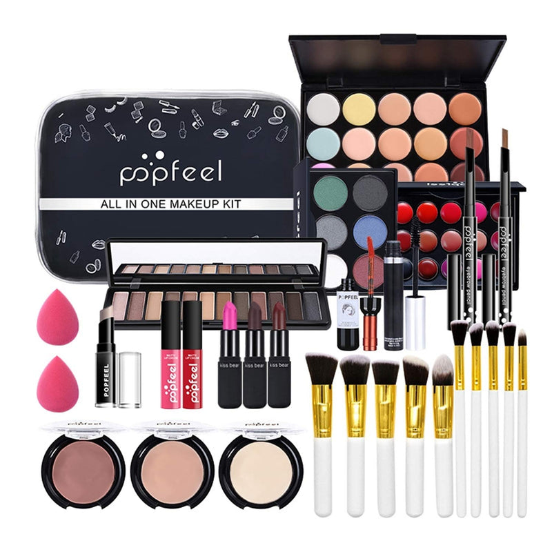 [Australia] - FantasyDay 21 Piece Pro Makeup Gift Set Holiday Birthday Beauty Cosmetic Essential Starter Bundle Includes 15 Concealer, 4 Lipstick, 17 Lipgloss, Pressed powder, 18 Eyeshadow Palette, Travel Carry Bag kit003B 